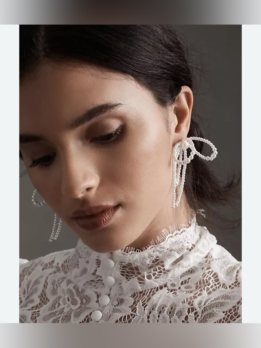 Anthropologie Serefina pearlized bow Earrings - Women Jewelry